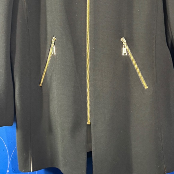 Tahari Arthur S Levine Black Zip Front Blazer Jacket Women's Size 16 - Picture 3 of 9